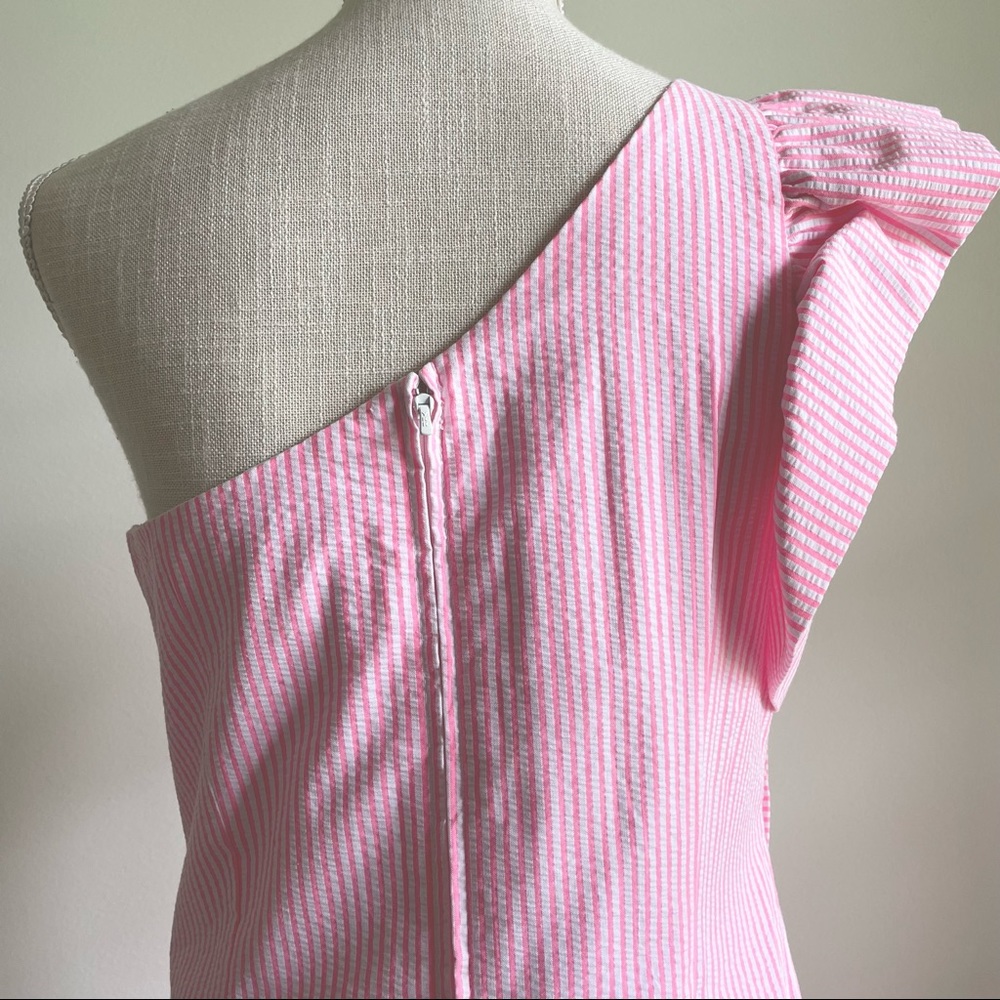 Lilly Pulitzer Pink One-Shoulder Ruffle Mini Dress - Picture 9 of 10